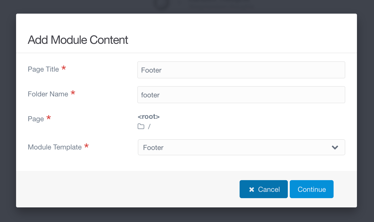 Footer Modal